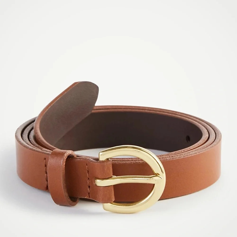 NWT Ann Taylor‎ Leather Trouser Belt in Rich Cognac